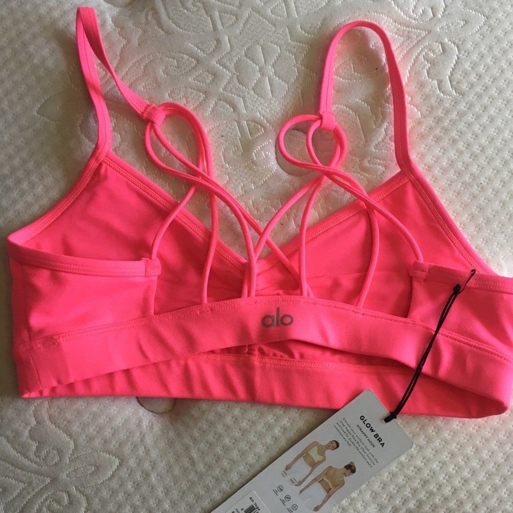 Alo yoga pink glow bra NWT size M